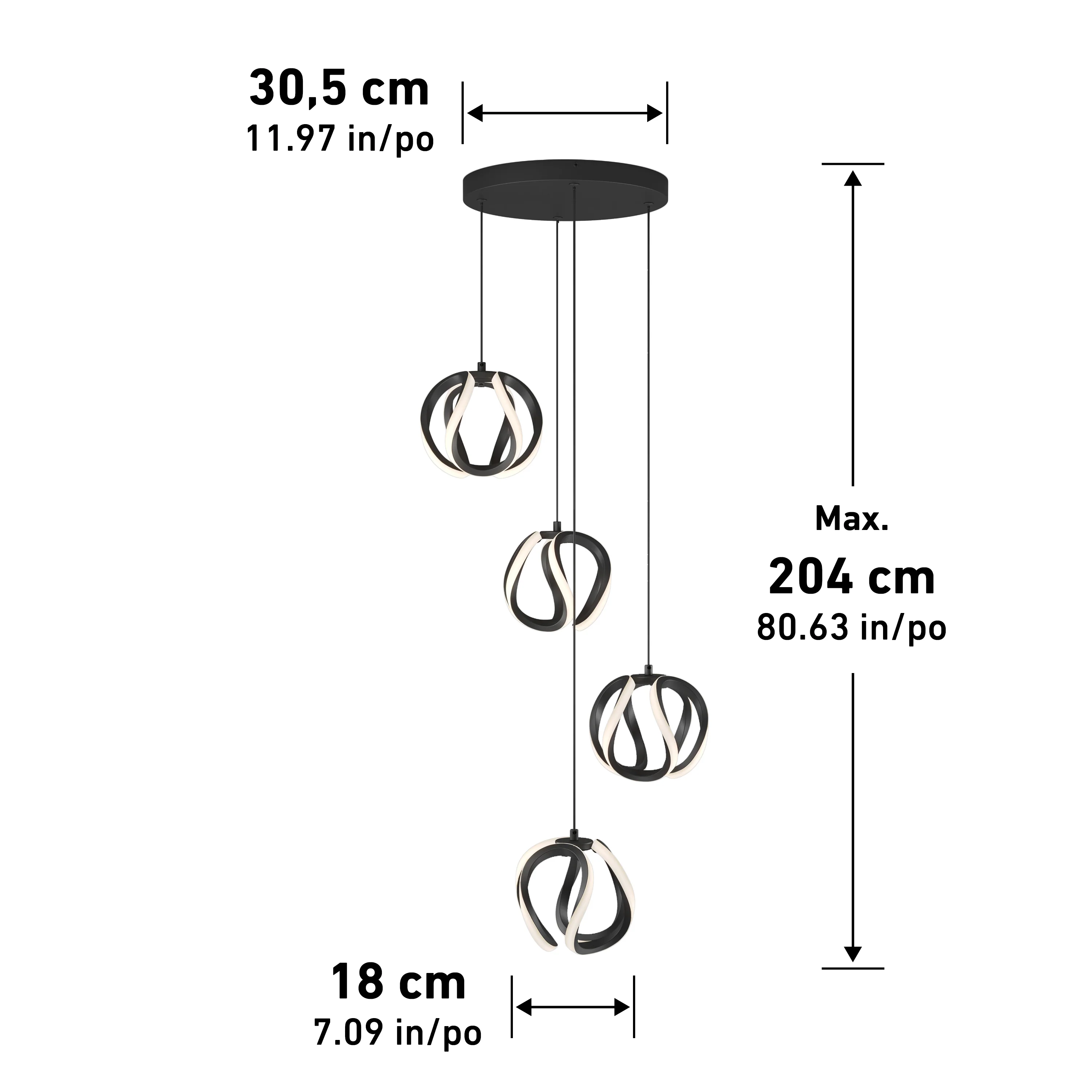 Vivaldi modern LED 4-light pendant 5 CCT - Image 13
