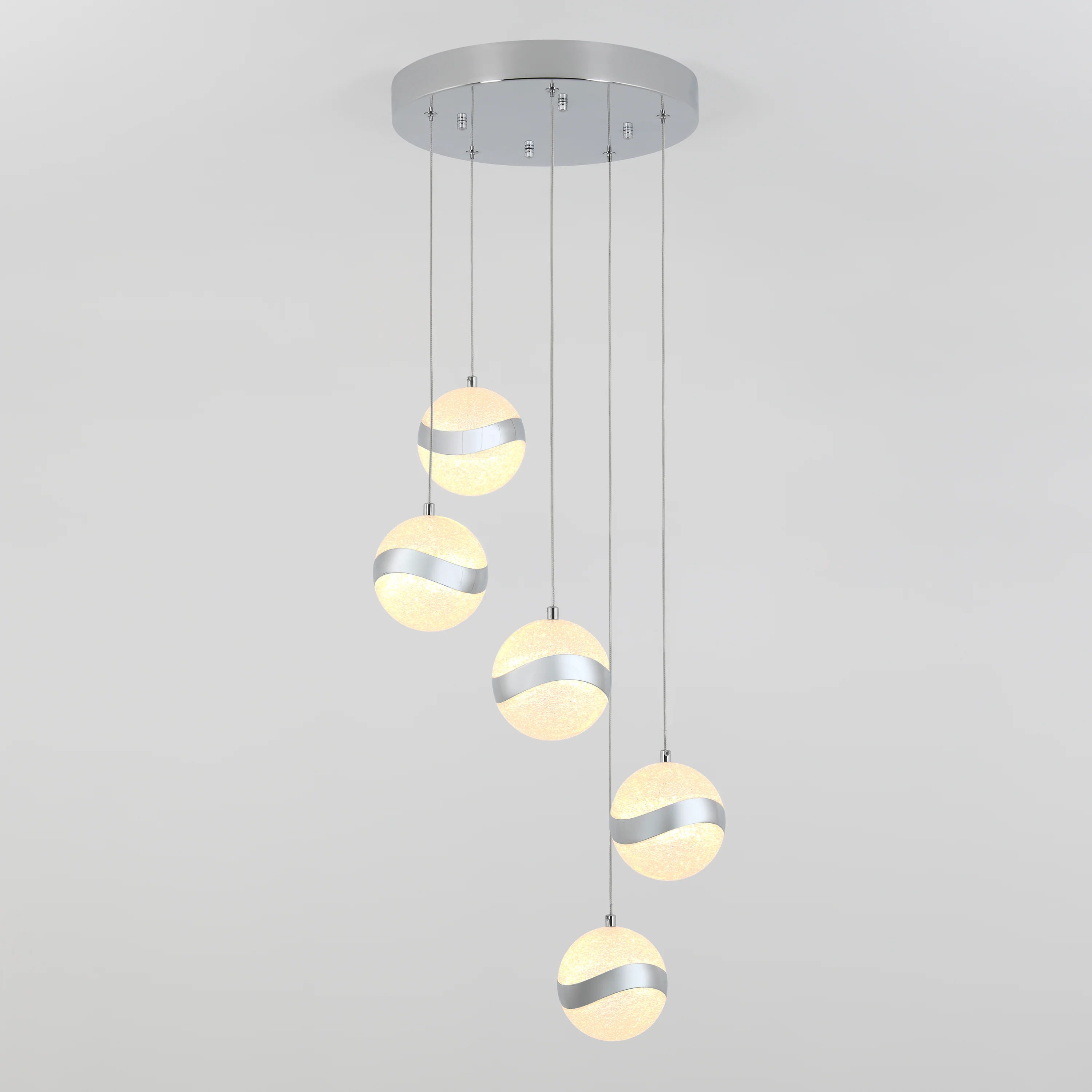 Wavey 5-light LED pendant