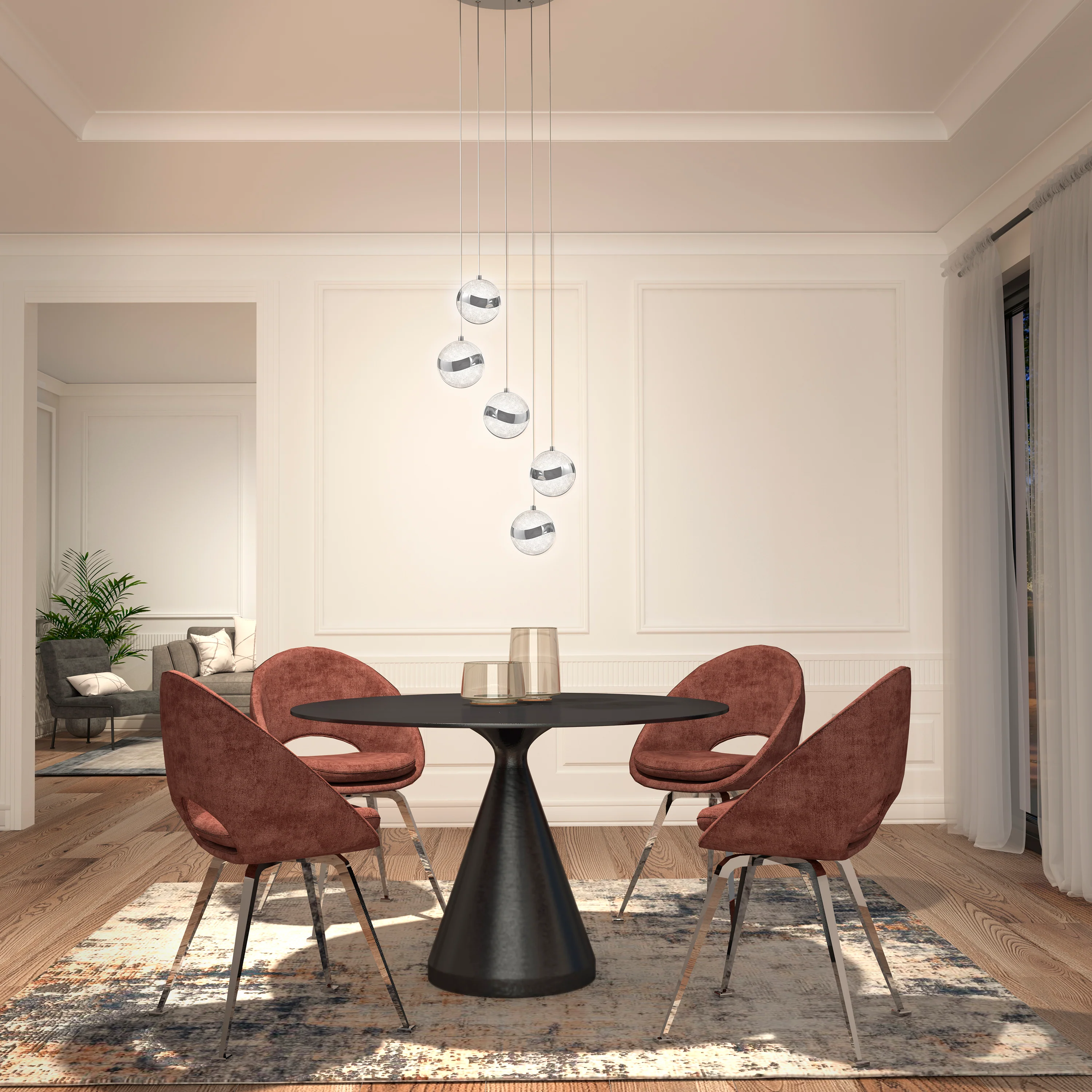 Wavey 5-light LED pendant - Image 2