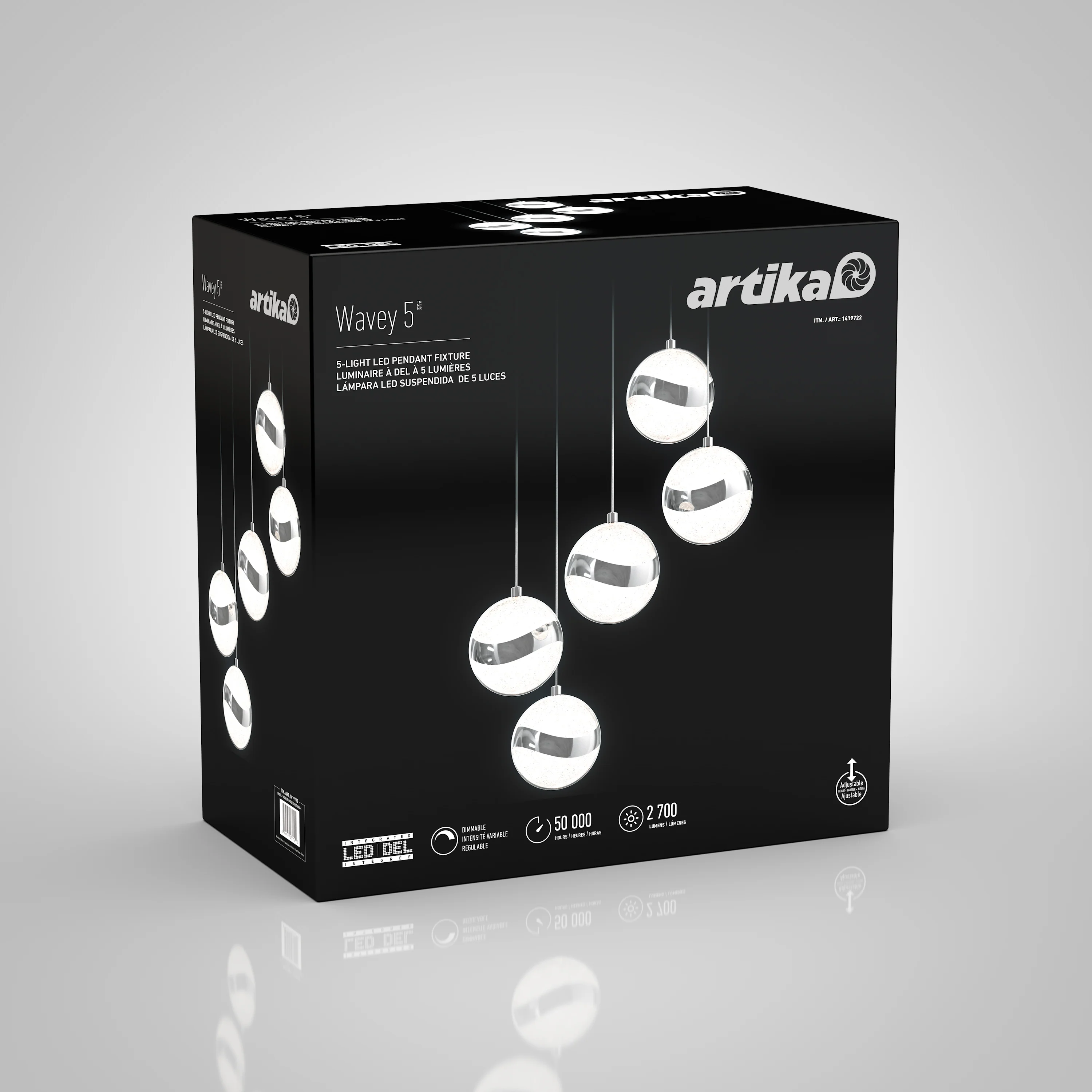 Wavey 5-light LED pendant - Image 7