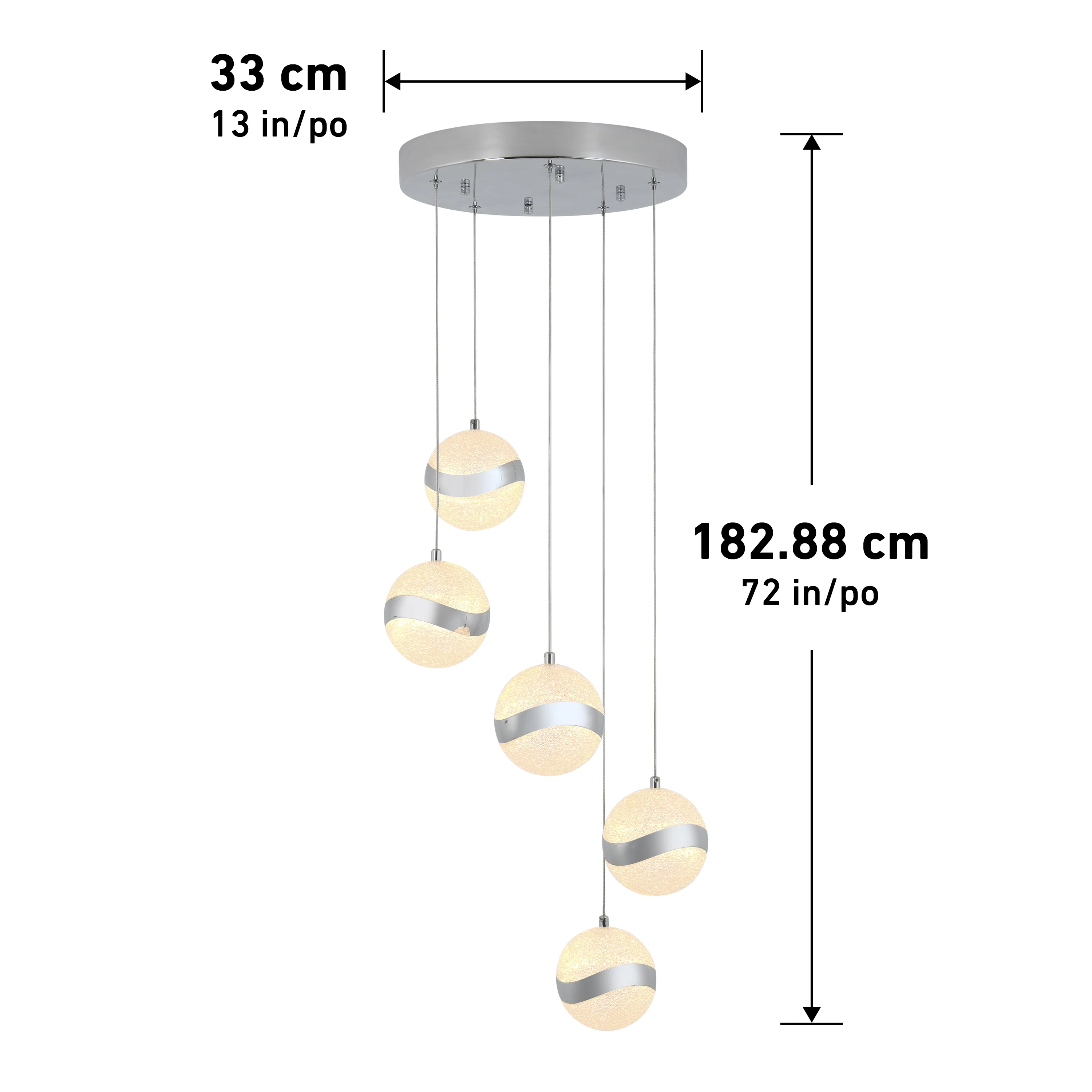Wavey 5-light LED pendant - Image 9