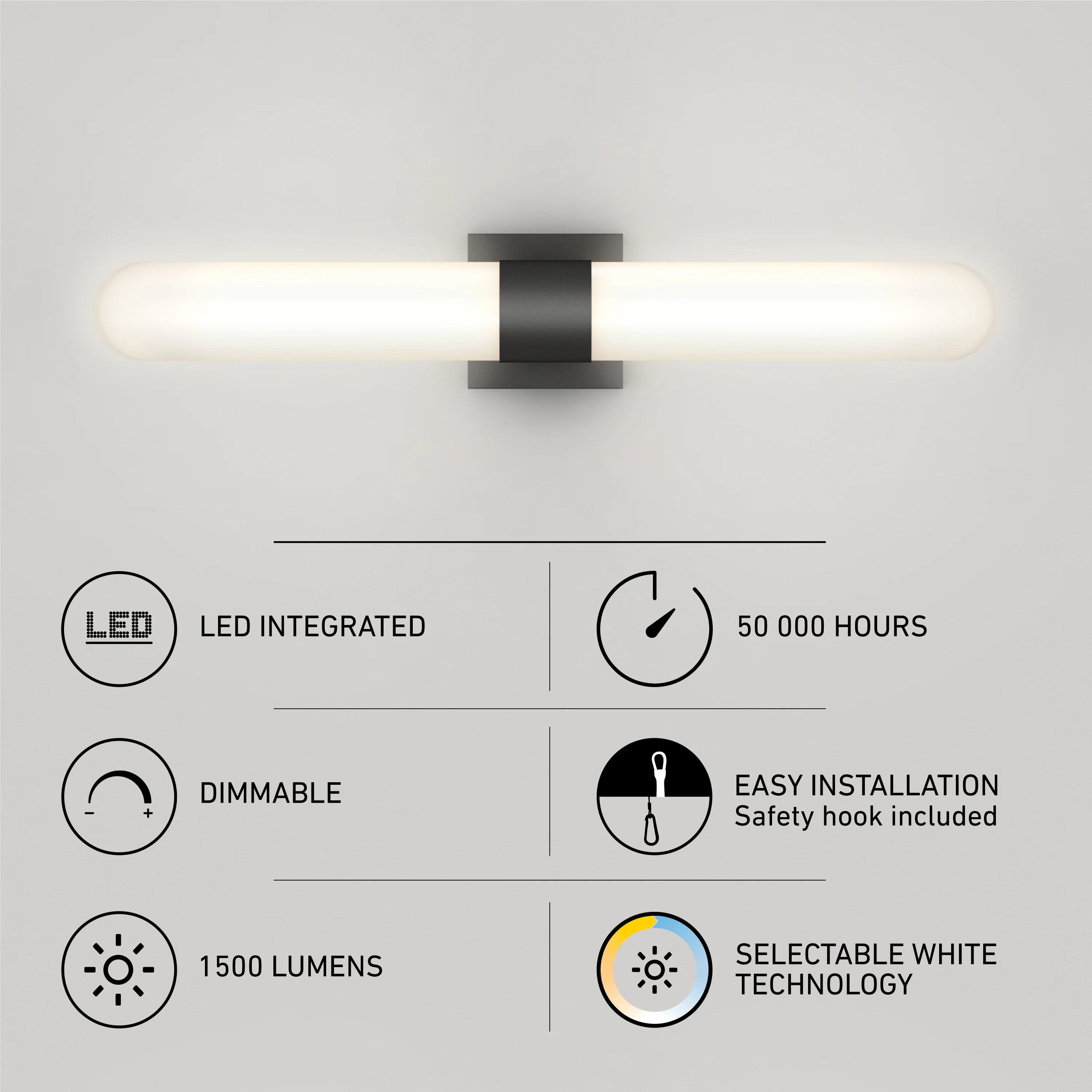 Wilton LED modern bathroom vanity light 5 CCT - Image 10