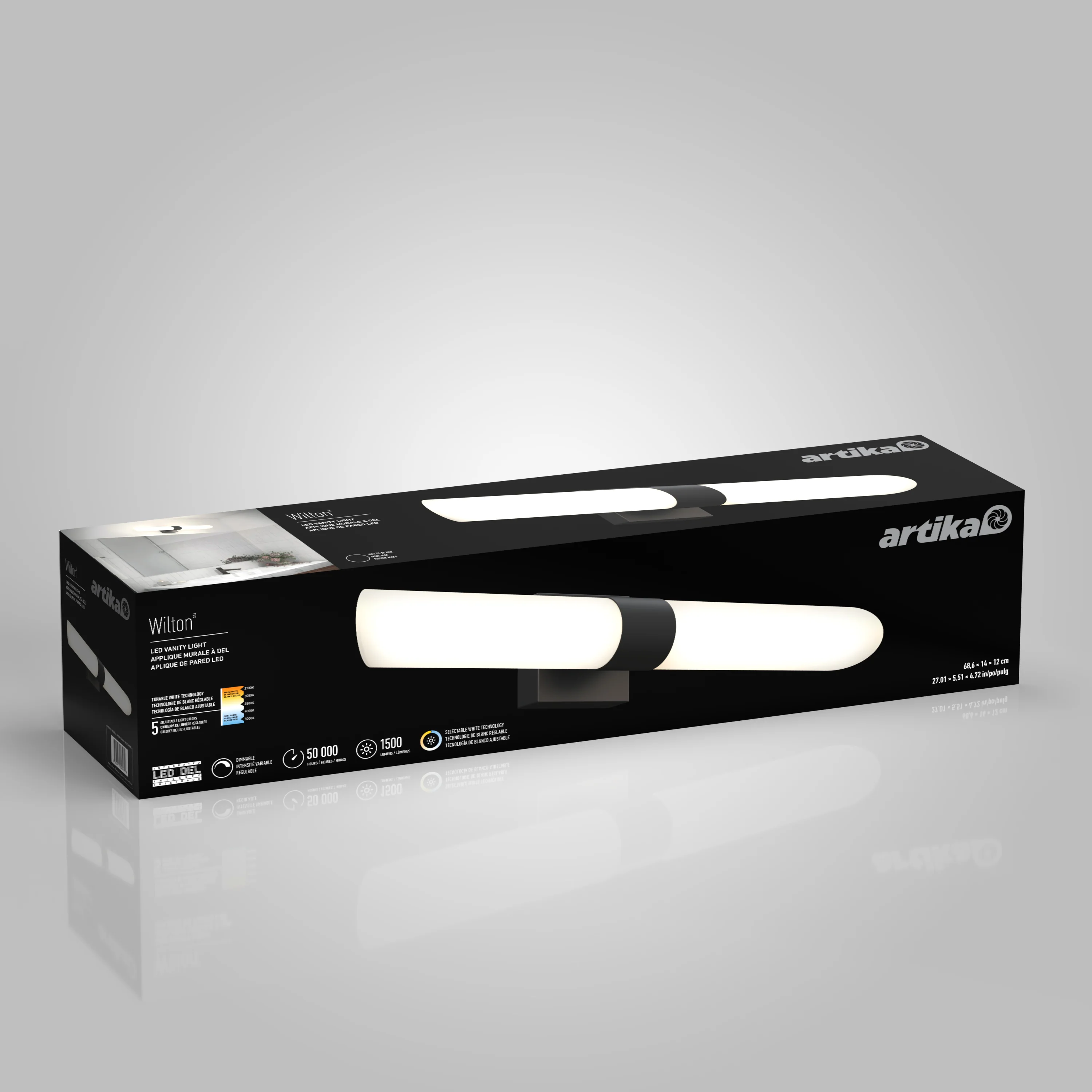 Wilton LED modern bathroom vanity light 5 CCT - Image 13