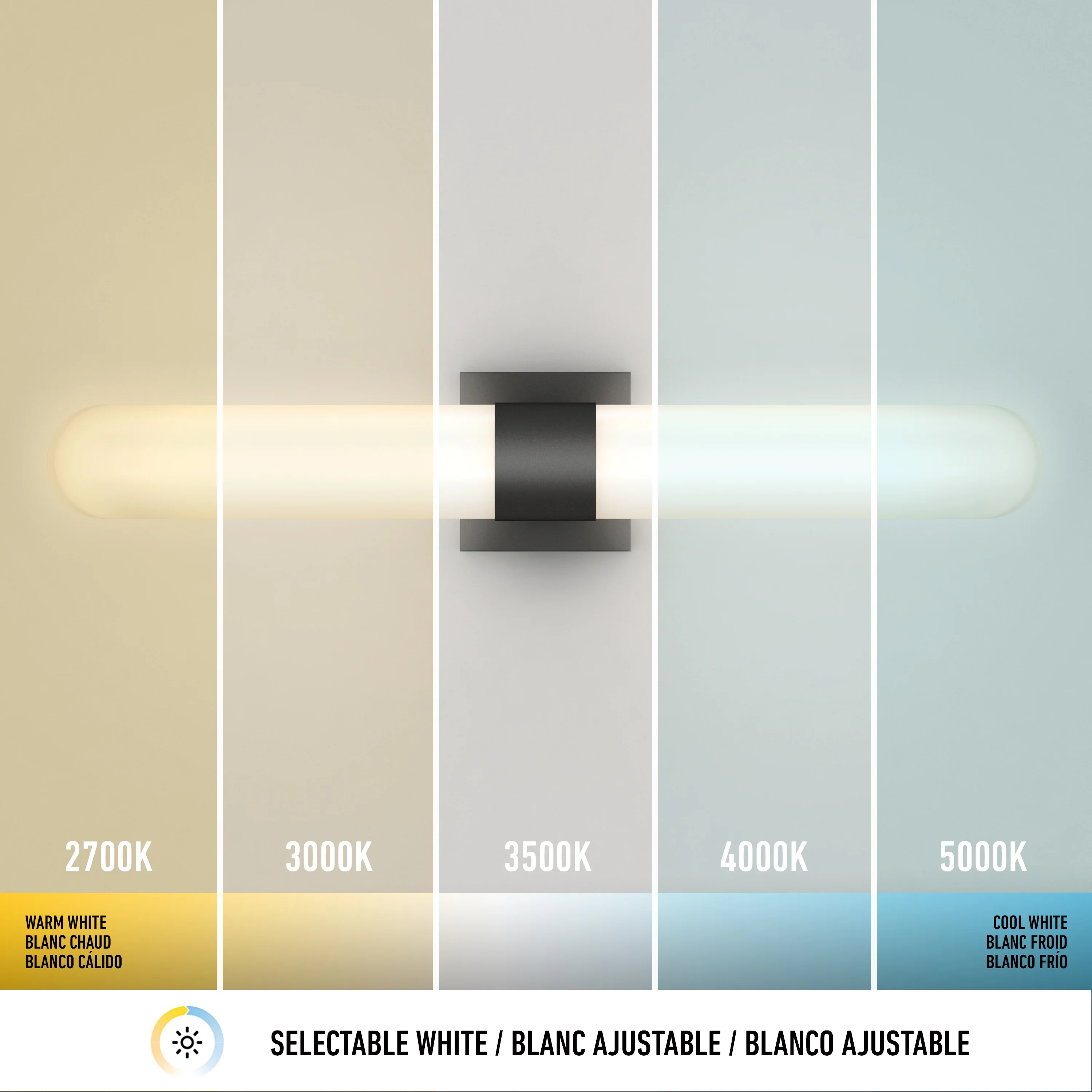 Wilton LED modern bathroom vanity light 5 CCT - Image 8