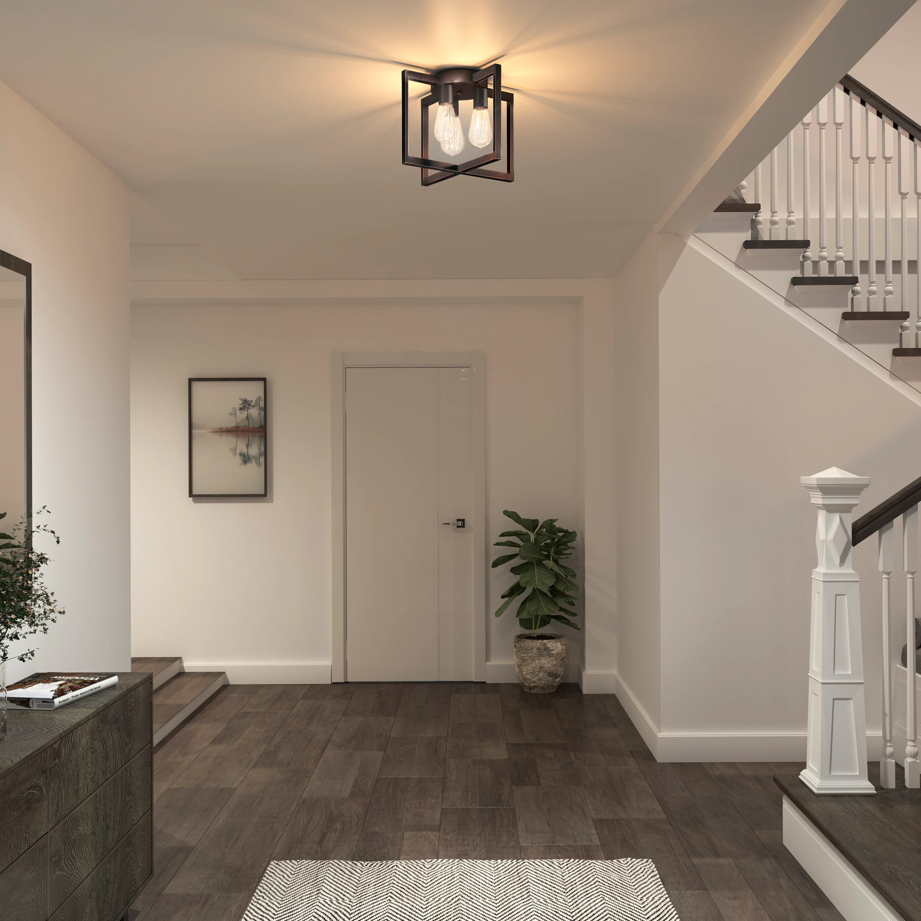 Yale 3-light flush mount With Bulbs - Image 2