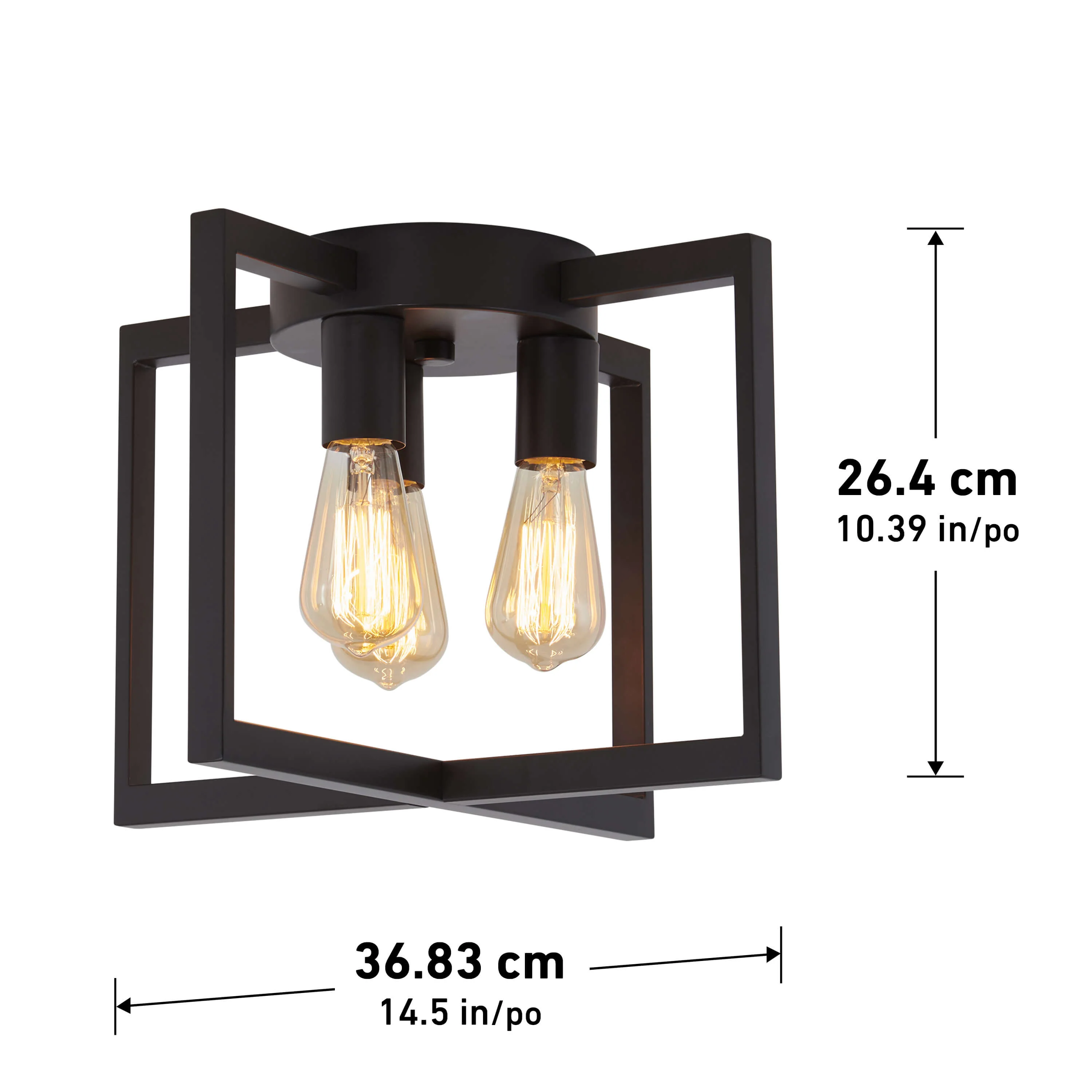 Yale 3-light flush mount With Bulbs - Image 8